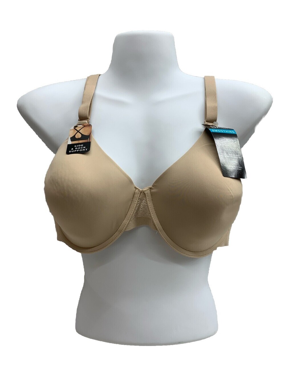 Bali DF4481 Sleek Support Smoothing Underwire T-Shirt Bra Beige 40C Full Coverag